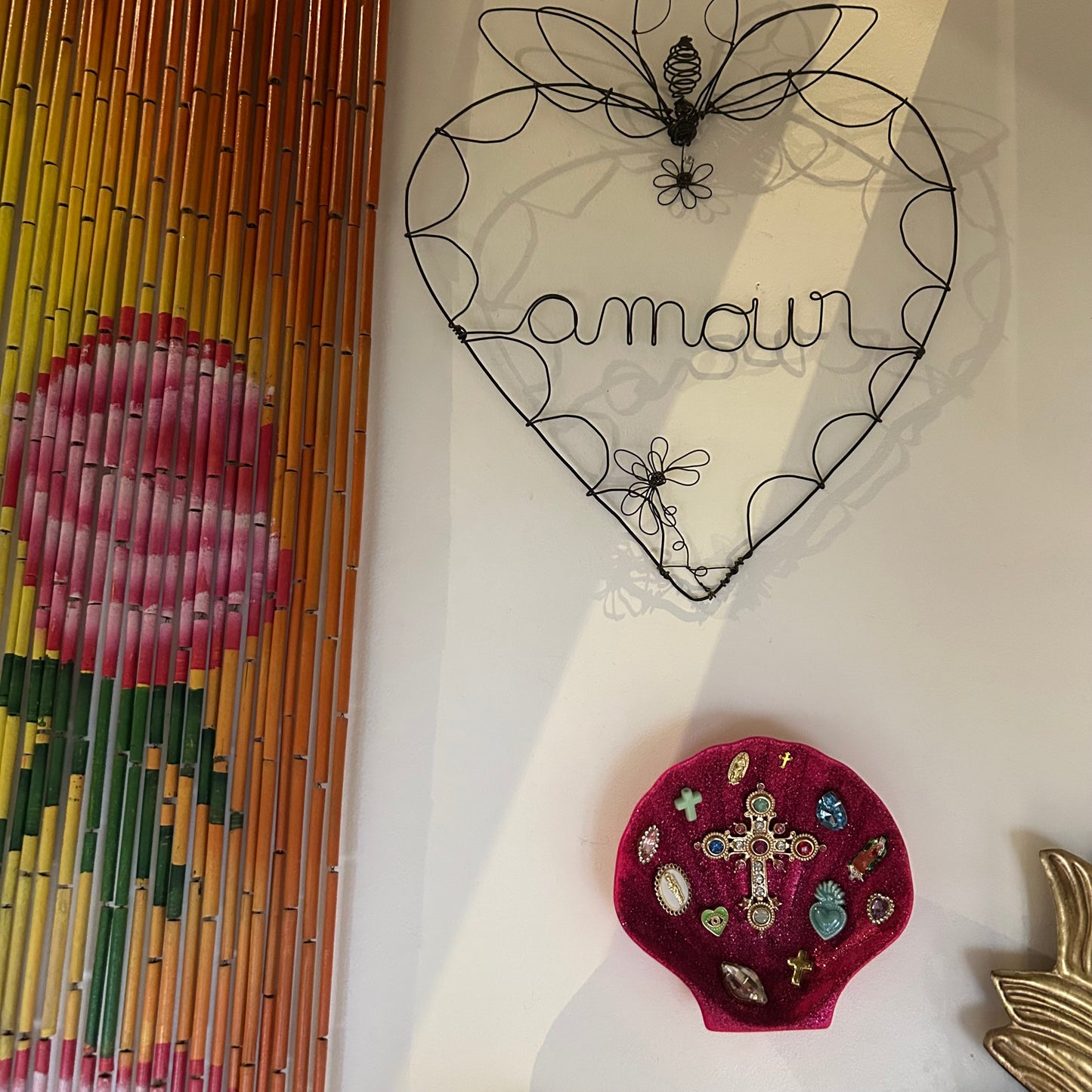 Coquillage croix rose