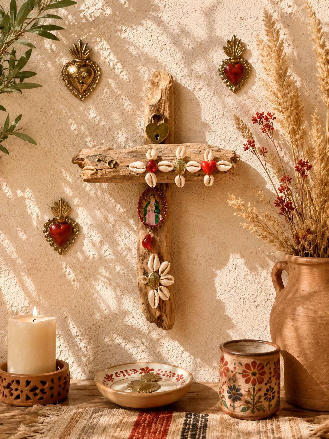 Croix vierge rouge « collection Ibiza »
