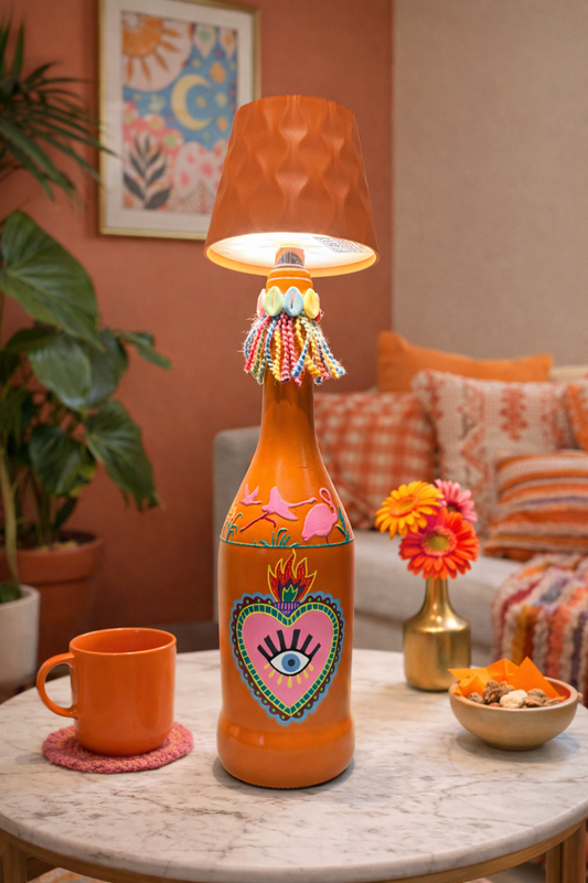 Lampe artisanale upcyclée