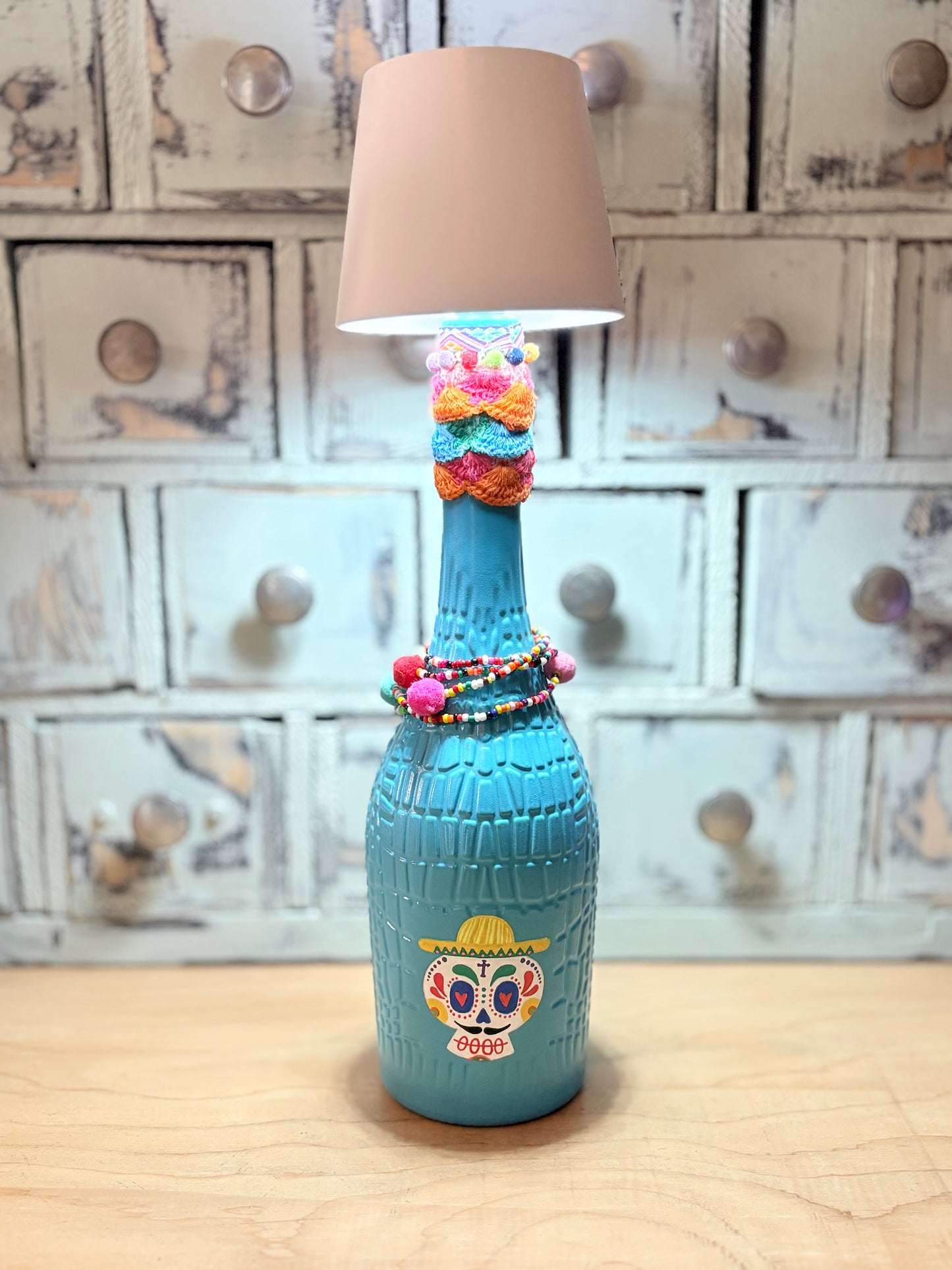 Lampe artisanale upcyclée