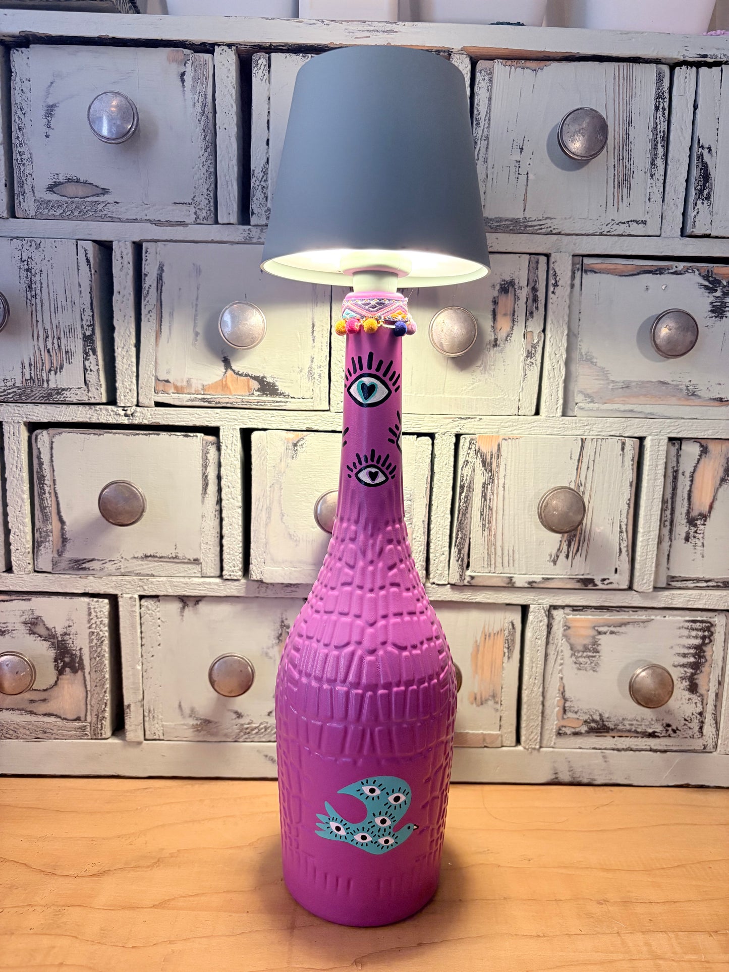 Lampe artisanale upcyclée