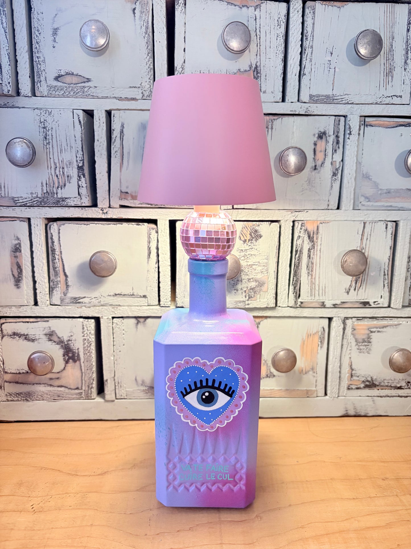 Lampe artisanale upcyclée