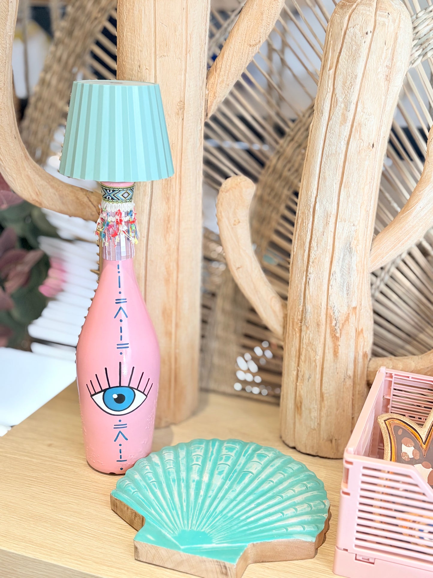 Lampe artisanale upcyclée