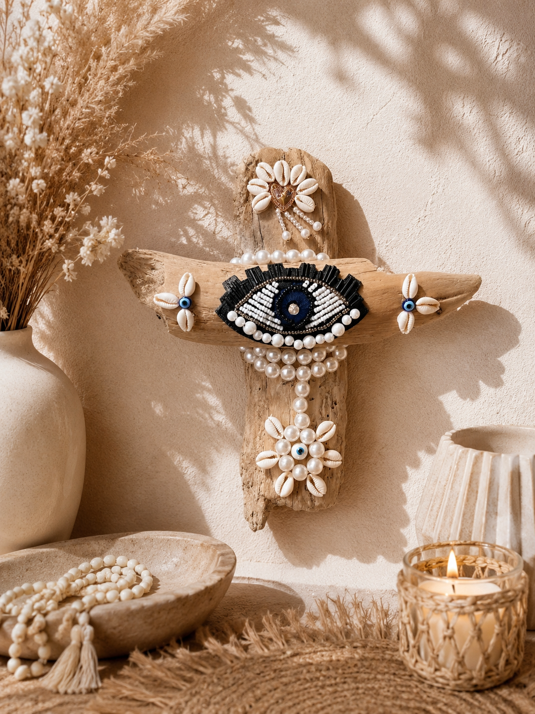 Croix œil perle « collection Ibiza »
