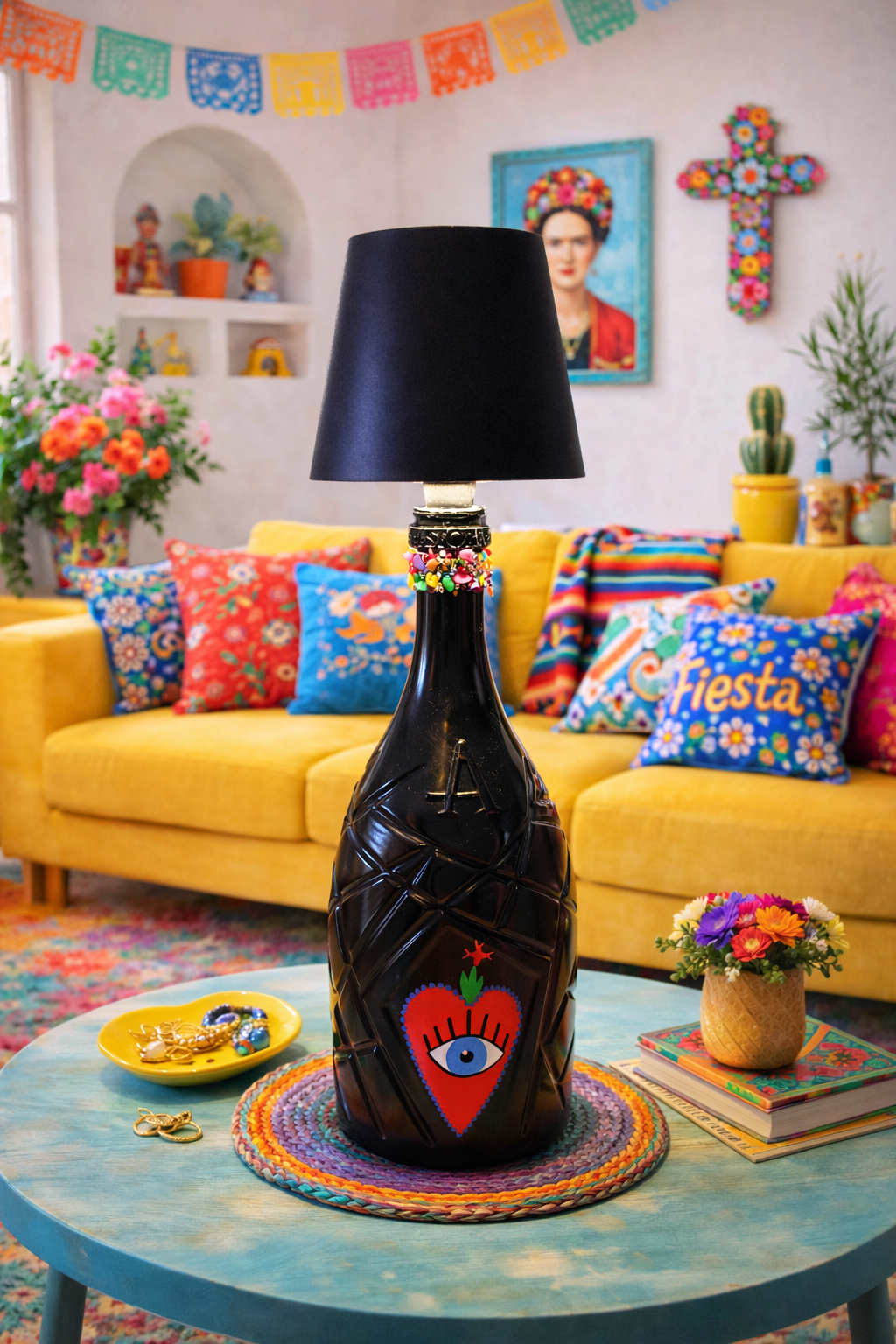 Lampe artisanale upcyclée