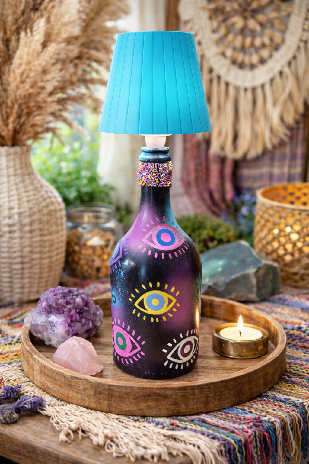 Lampe artisanale upcyclée