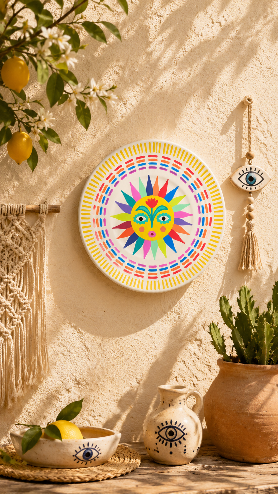 Assiette soleil bohème