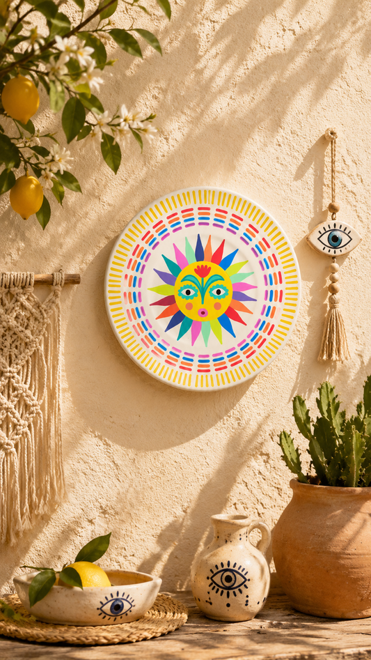 Assiette soleil bohème