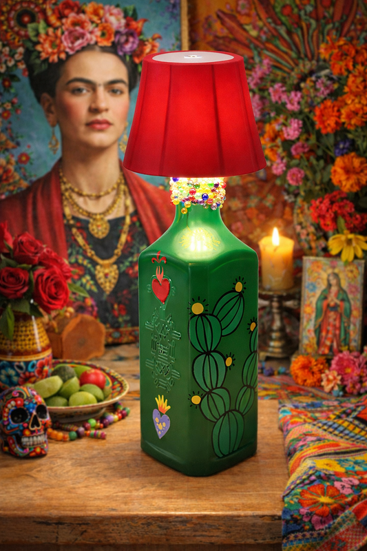 Lampe artisanale upcyclée