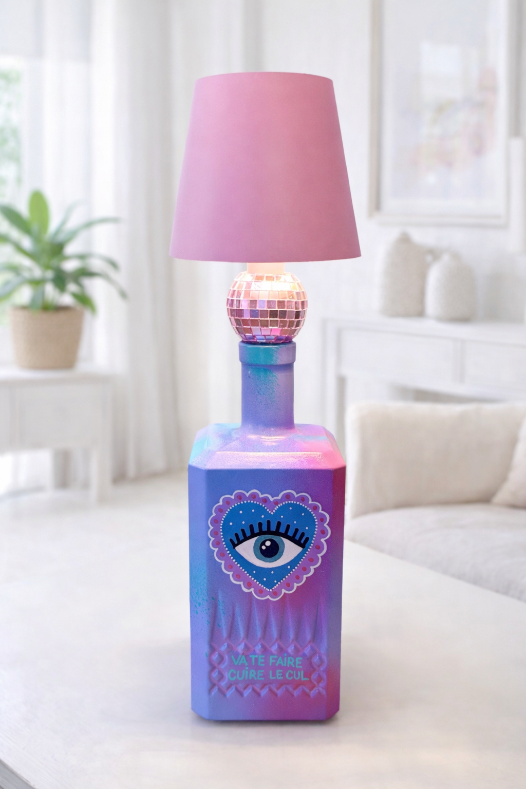 Lampe artisanale upcyclée