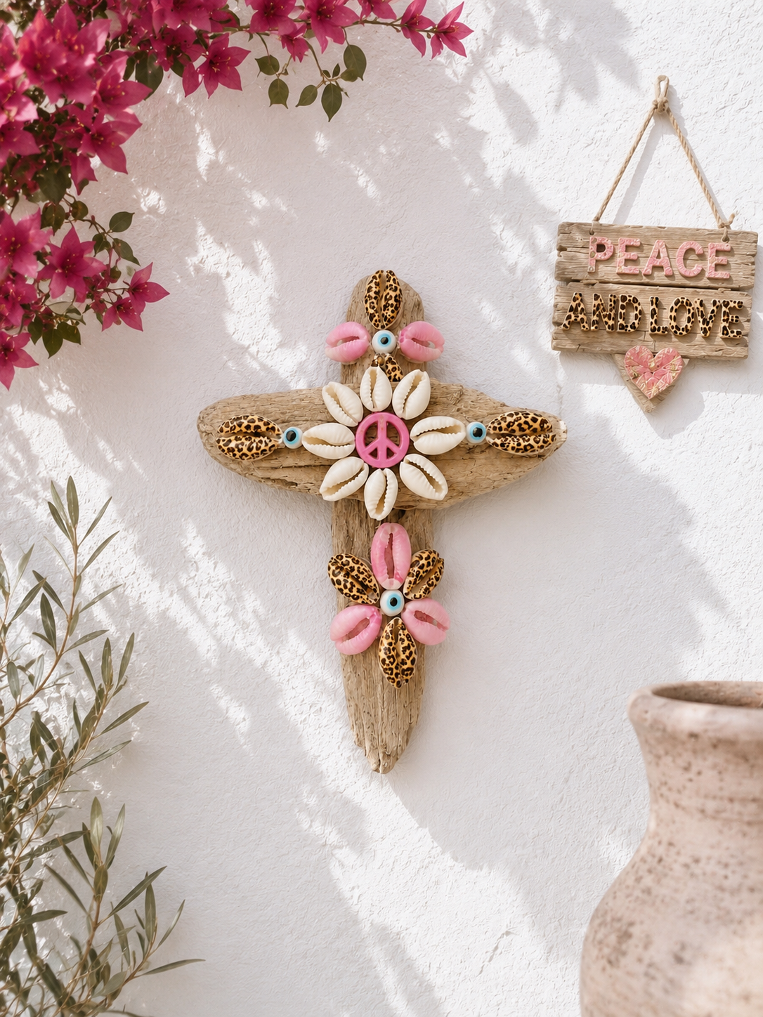 Croix « peace et léopard « 