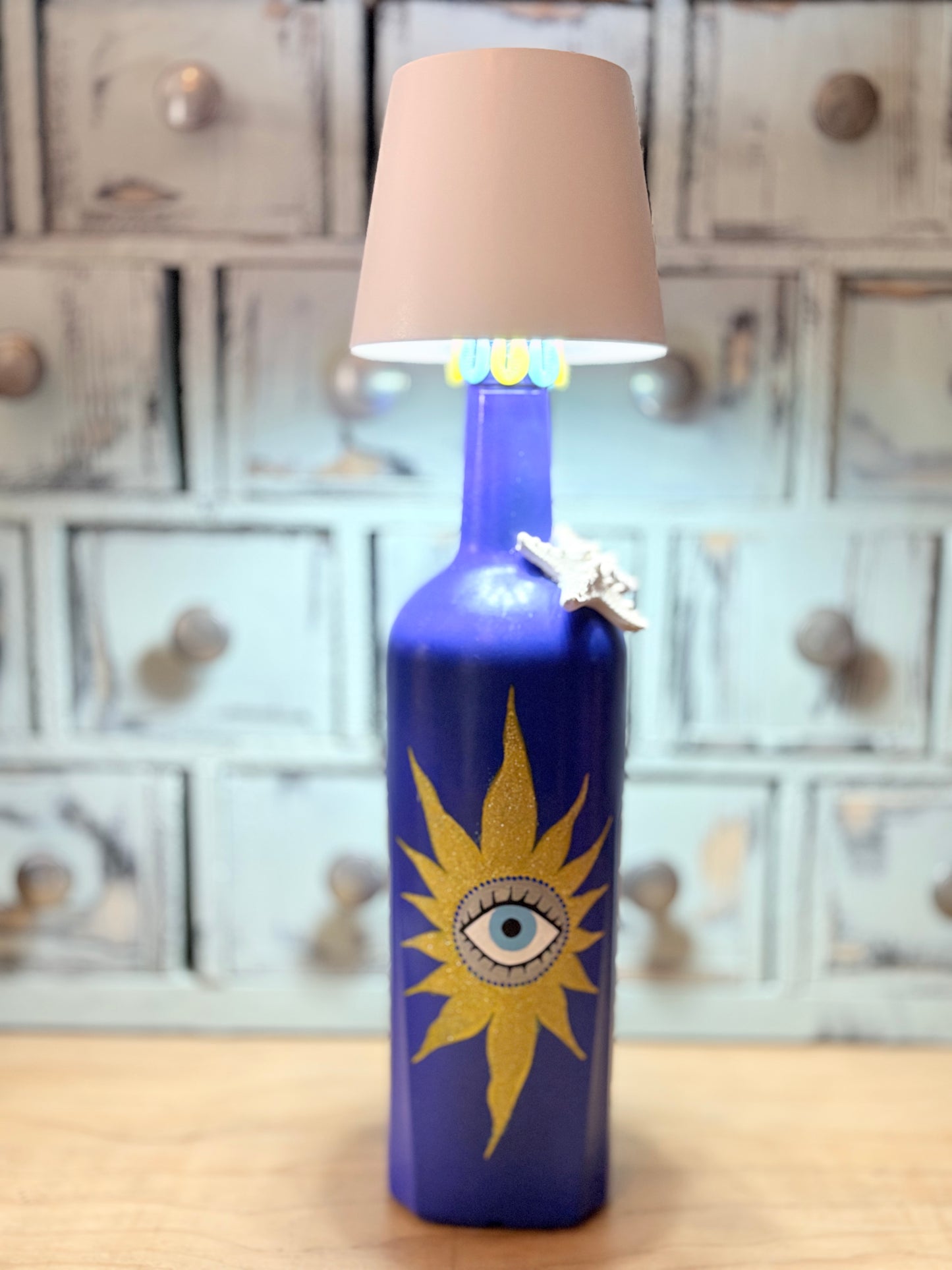 Lampe artisanale upcyclée