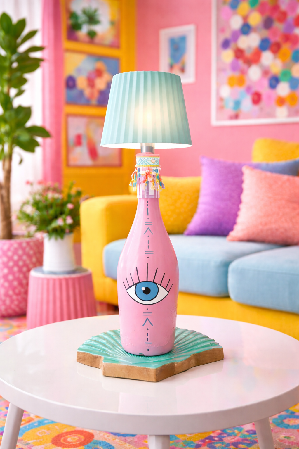 Lampe artisanale upcyclée