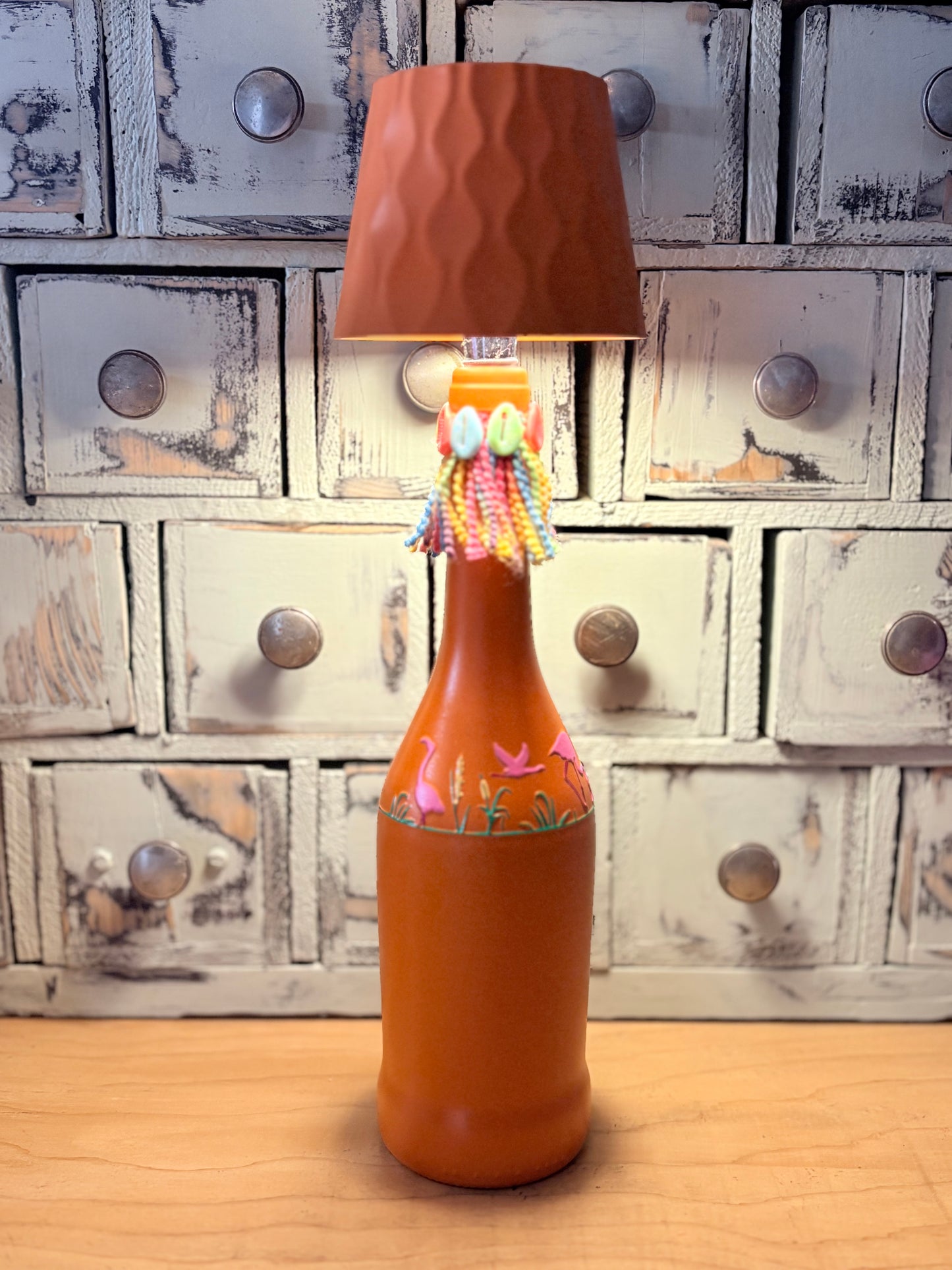 Lampe artisanale upcyclée